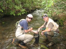 JayL and Fishidiot with a brookie