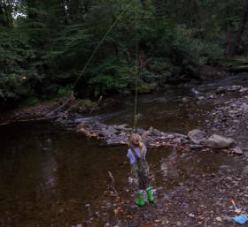 3 feet tall with a 7 foot Rod
