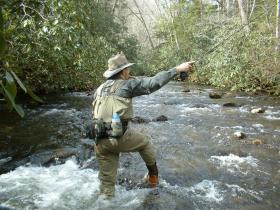Me fishing Courthouse Creek in WNC.
