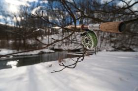 Taking a break on Big Spring's upper reaches