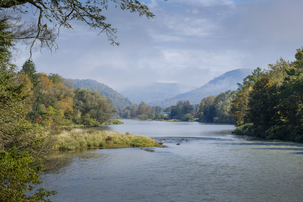 West Branch of the Delaware River in early autumn, Northeast Pennsylvania